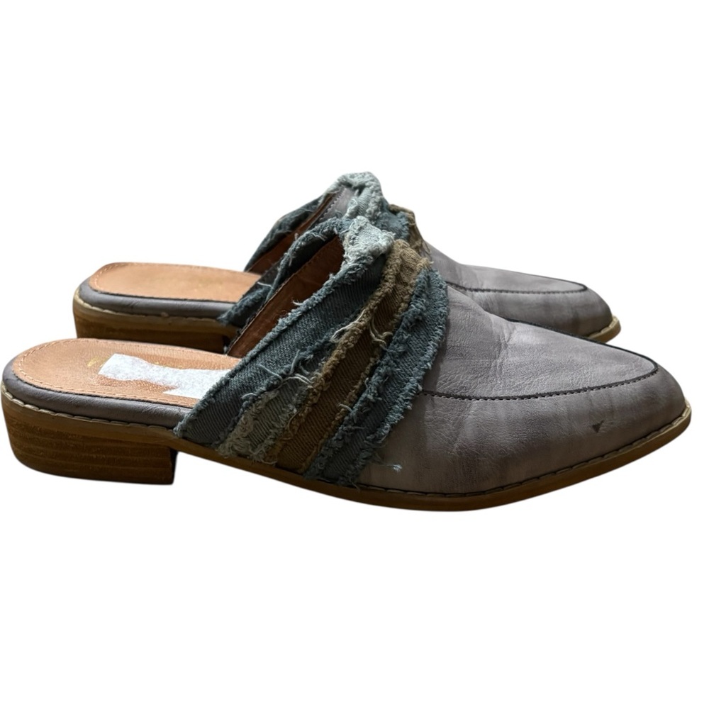 MI.IM Tillie Fabric Wrapped Leather Mules in Blue/Gray Size 7.5 — SO BEAUTIFUL! - Picture 2 of 9